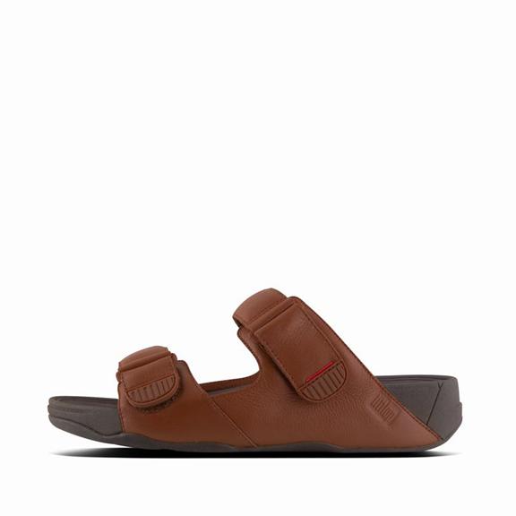 Mules Homme Fitflop Gogh-Moc Cuir Marron Foncé (SFZ680173)